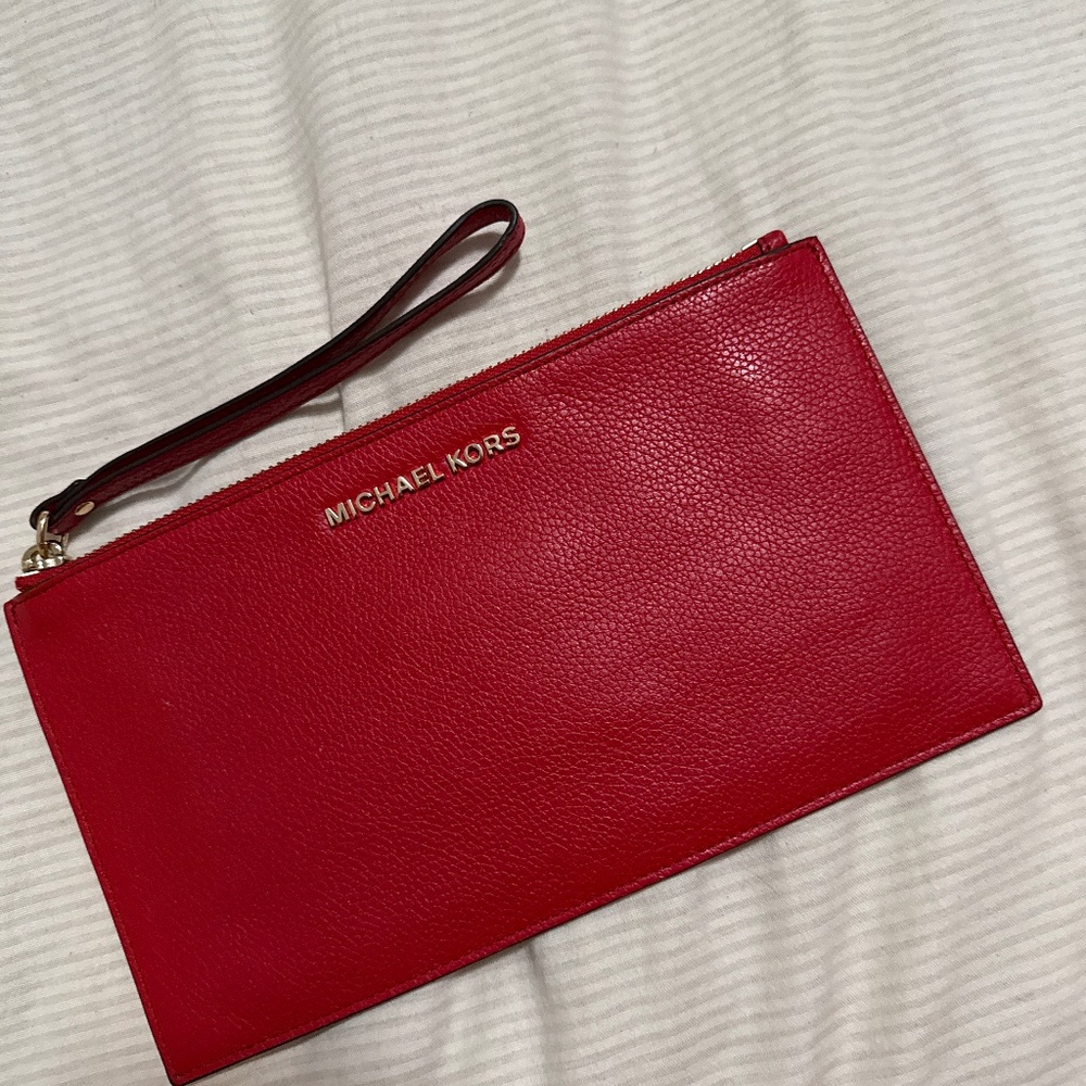 Red Michael Kors clutch